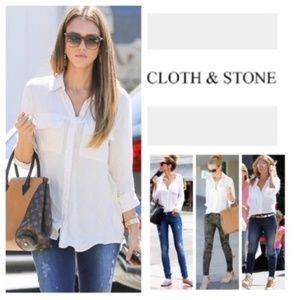 Cloth & Stone split back button up: Anthropologie